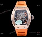 KV Factory Replica Richard Mille RM35 Americas Rose Gold Watch With Orange Rubber Band